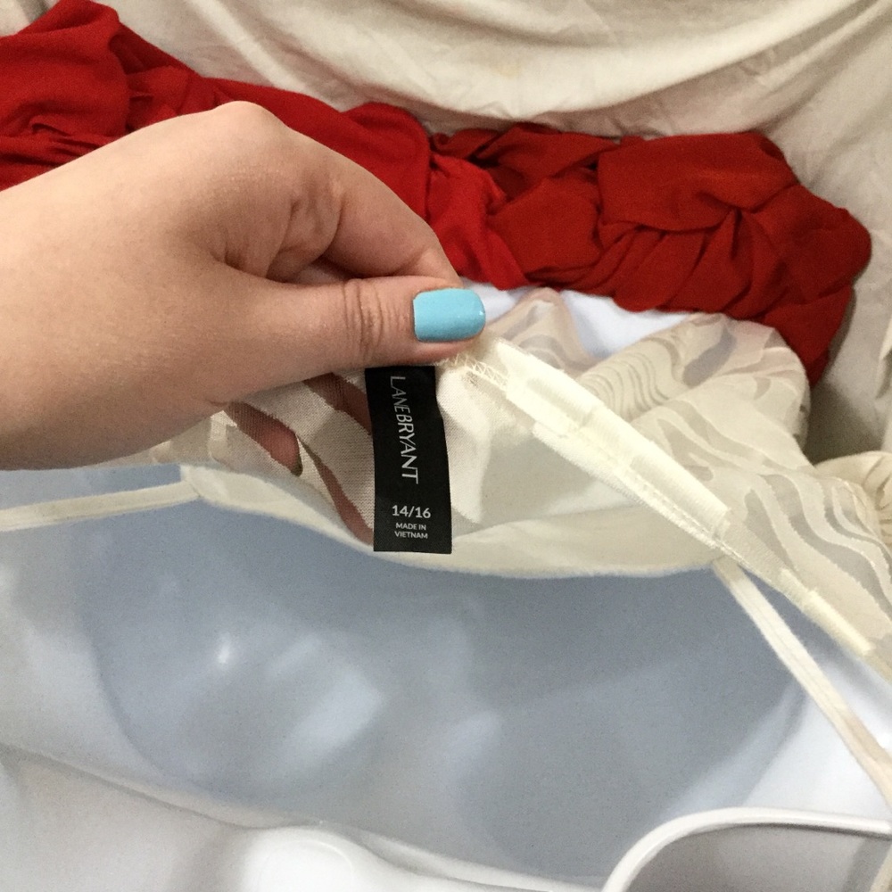 Lane Bryant Sheer cream zebra top - Picture 3 of 3